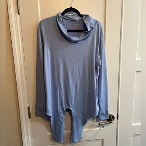 Women's Blue Cowl Neck Sweatshirt